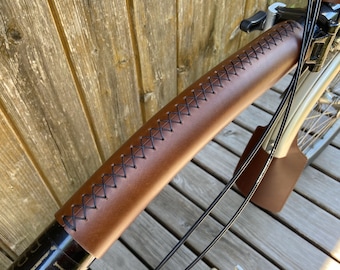 Leather Frame Protector For Brompton Bicycle Long SEW ON Version Brompton gear Guard for Brompton Leather