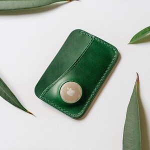 Leren Apple AirTag-portemonnee kaartportemonnee met vak voor Apple AirTag minimalistische portemonnee AirTag uniek cadeau voor mannen Vaderdagcadeau