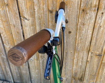 Leather Handlebar Grips for Brompton bicycle - Full grain leather, Grip for Brompton folding bike