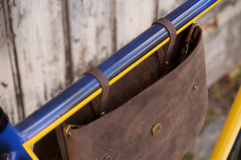 Leather Bike Bag / Bicycle Frame Bag Shoulder Bag Bikegab Etsy
