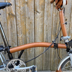 Full Frame Leather Protector Set for Brompton Bicycle Sew on version Leather guard for Brompton Bicycle