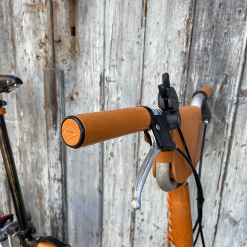 Leather Handlebar Grips for Brompton Bicycle Full Grain Etsy