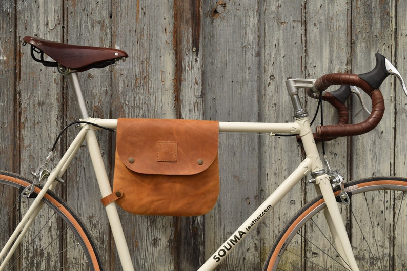 Leather Bike Bag / Bicycle Frame Bag Shoulder Bag Bikegab Etsy