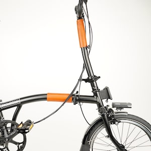 Ensemble de housses de cadre pour Brompton - Protecteur de cadre en cuir pour vélo Brompton version velcro