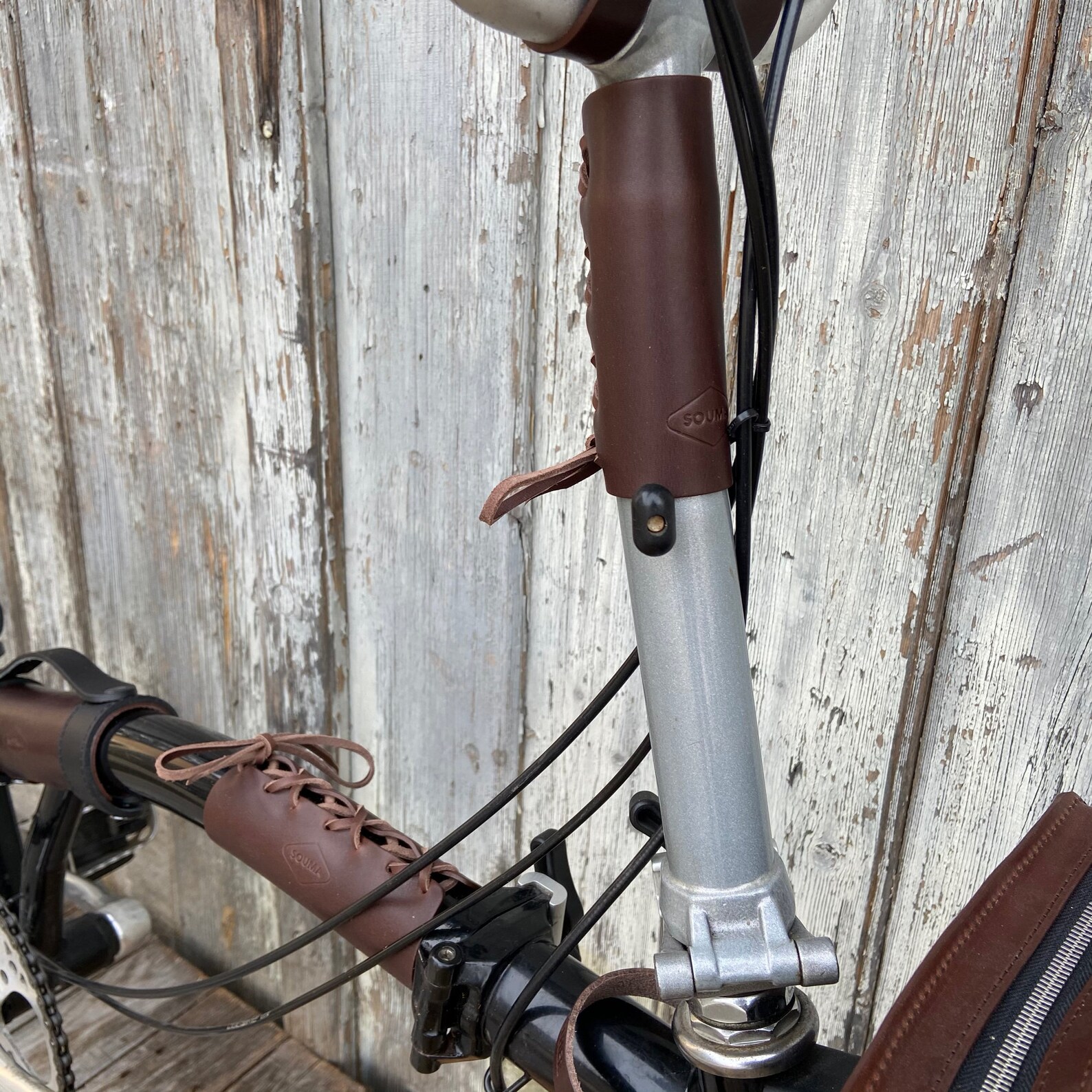 Brompton Frame Cover Leather Cover For Brompton Bicycle Etsy