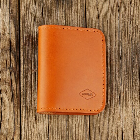 Billetera plegable de cuero AirTag Billetera minimalista AirTag