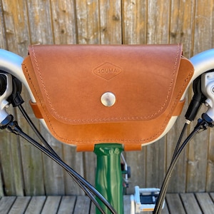 Leather Handlebar Bag for Brompton 2017+ Pouch for H, M type handlebars for Brompton pouch for wallet phone keys case bag for Brompton