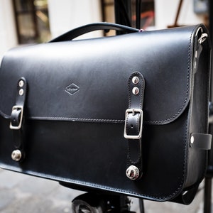 Leather Briefcase for Brompton, Brompton Front Carrier Bag, Brompton Laptop Bag - Frame included