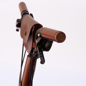 Leather Handlebar Grips for Brompton bicycle Full grain leather bicycle grips,Grip for Brompton folding bike Classic Bicycle grips