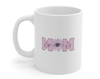 Mom Happy Mother's Day pink floral mug | mugs | Gifts for mom | Ceramic Mug 11oz