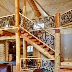 Metal Tree Branch Forest Forged Iron Staircase Railings/Loft Railing/Iron Stair Panels/Balcony/Gates/Fencing Custom Made Per Linear Foot