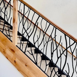 Scattered Branches Iron Forest Metal Stair Railings/Insert Panel/Staircase/Balcony Custom Made By Linear Foot
