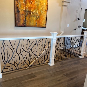 Scattered Branches Iron Forest Metal Stair Railings/Insert Panel/Staircase/Balcony Custom Made By Linear Foot