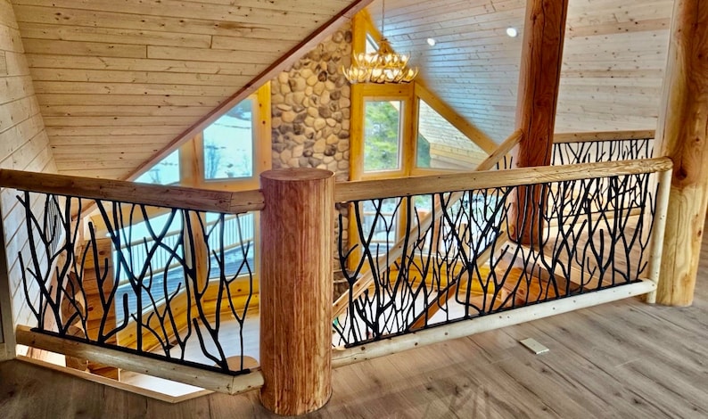 Forest Service Railing Metal Tree Branch Forest Forged Iron Staircase Railings/loft Railing ...