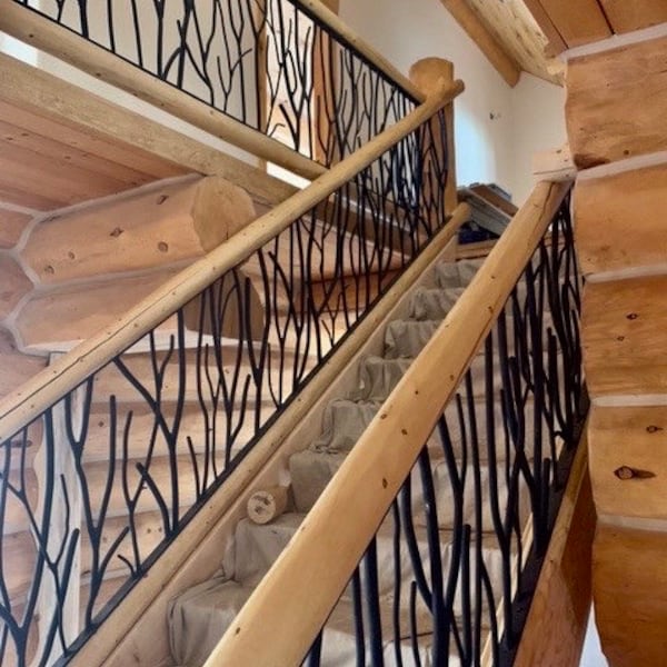 Wrought Iron Forest Forged Scattered Branches Metal Stair Railing/Insert Panel/Staircase/Balcony /Gates Custom Made Per Linear Foot