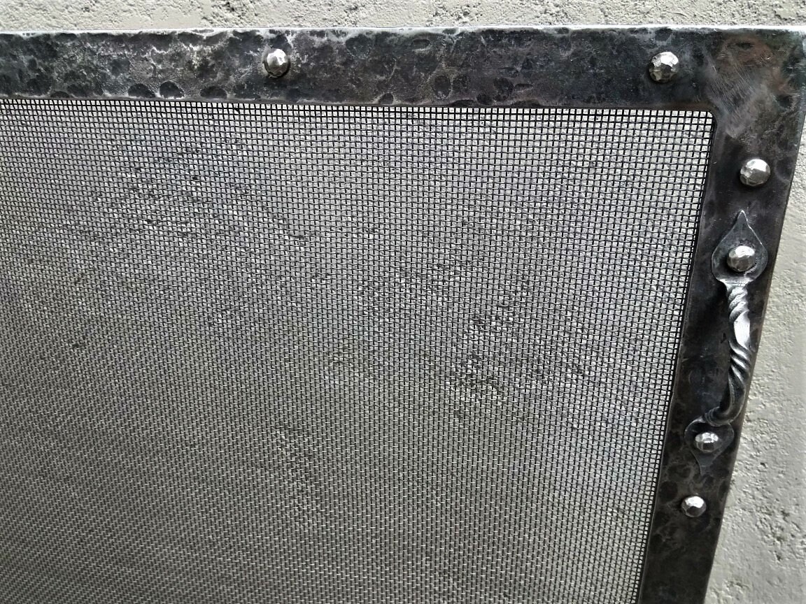 Screen Rivet Custom Fireplace Screen Hammered Rivets and Frame - Etsy