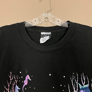 Vintage Florida T-Shirt, 1990s, Black Aquatic Print, Cotton, Souvenir Tee, Size 2X/XXL Bild 2