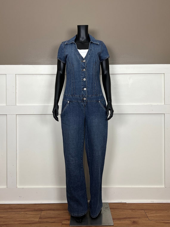 Y2k Vintage Jlo by Jennifer Lopez Denim Jumpsuit Blue Jeans Size