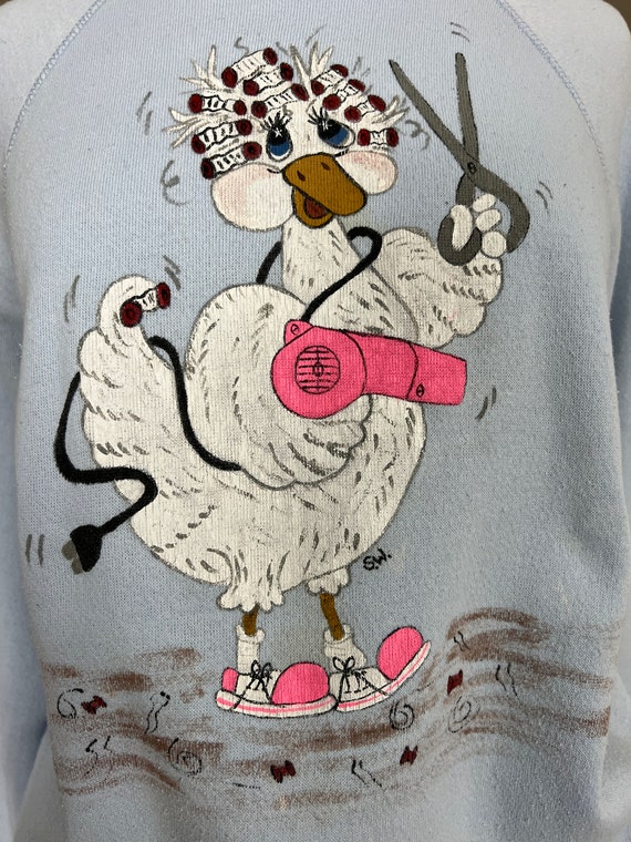 Vintage Duck Novelty Sweatshirt, Raglan Sleeves 1… - image 10