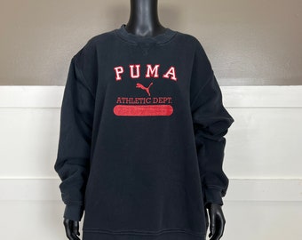 vintage 1990s PUMA sweatshirt, black, size extra large (XL)