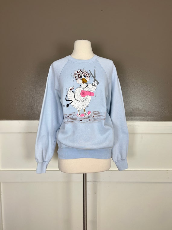 Vintage Duck Novelty Sweatshirt, Raglan Sleeves 1… - image 1