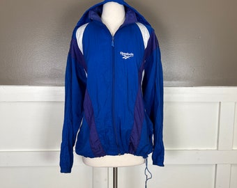 Vintage Reekbok Windbreaker, 1990s Multi-Color Full-Zip Athletic Jacket, Size Medium