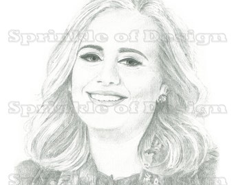 Adele Fan Art crayon dessin Original