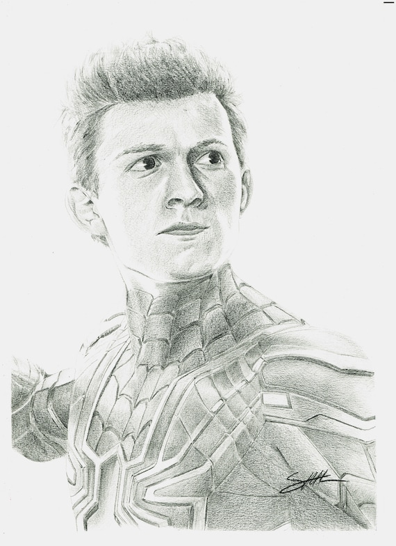 Spiderman Pencil Drawing Print 