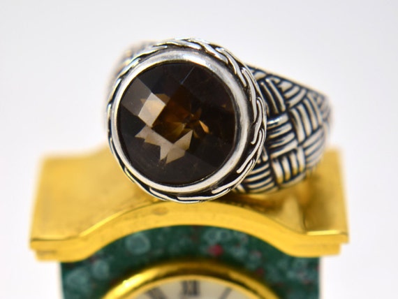 Vintage Smoky Quartz Ring, Round Cut Ring, Quartz… - image 2