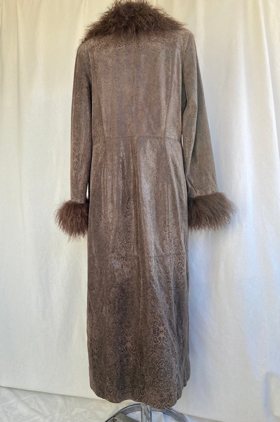 Vintage long line genuine suede mongolian afghan … - image 6