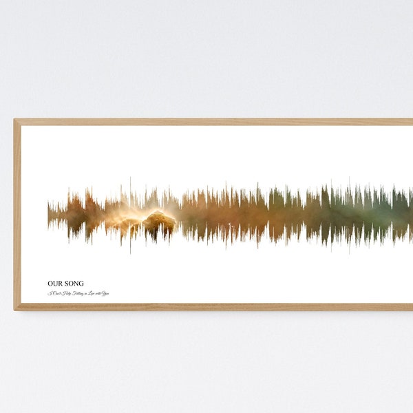 Personalized Soundwave Art Print, Sound Wave Paper Anniversary Gift for Husband Him Men, Wedding Anniversary Wall Art Gift for Wife Her