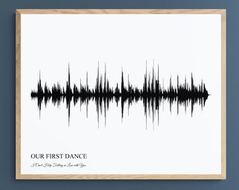 Husband Christmas Gift, Custom Soundwave Art Wife Christmas Gift for Her, Holiday Gift for Him Men, Husband Gift First Dance Art Print