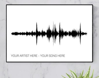 Soundwave Art Print, Sound Wave Print, 1st Anniversary Gift for Husband, Waveform Art, Birthday Gift for Him Boyfriend, Soundwave Wall Art