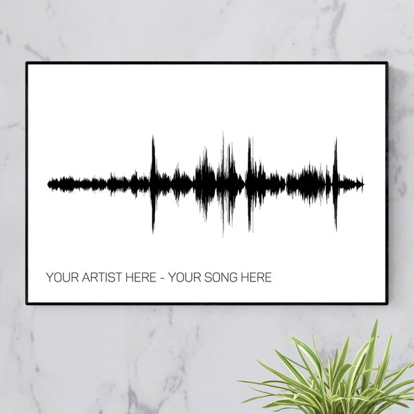 Custom Soundwave Art Print Sound Wave Print 1st Anniversary Gift for Husband Sound Wave Art Birthday Gift for Him Men Boyfriend