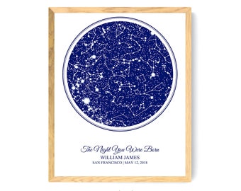 Christmas Gift for New Mom, Night You Were Born Star Map New Mom Gift, New Baby Gift, New Parents Gift, Newborn Gift for Mother, Dad Gift
