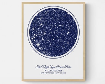 Mothers Day Gift for New Mom, Night Sky Print Baby Gift, Gift for Wife, Mother's Day Gift for New Baby, Gift for Mom, Mom Gift, Star Map Art