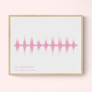 Baby Heartbeat Soundwave Art, Baby Heart Beat Art New Mom Gift, Nursery Decor Soundwave Print for New Parents, New Baby Shower Gift for Her