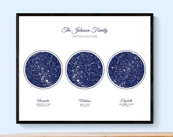 Star Map Christmas Gift for Mom, Holiday Gift for Mother from Children, Wife Christmas Gift, Mother Christmas Gift for Her, Gift for Dad