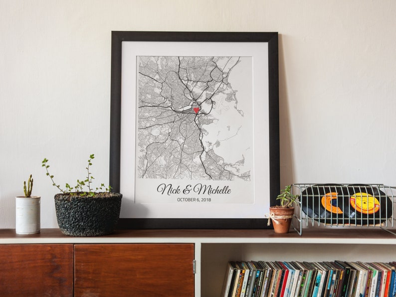 Personalized Engagement Gift for Couple, Engagement Map Art Print, Wedding Gift for Husband, Anniversary Gift for Wife, Custom Gift for Him image 6