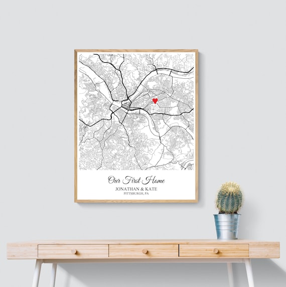 Our First Home Custom Map Print, Best Housewarming Gifts, Gifts