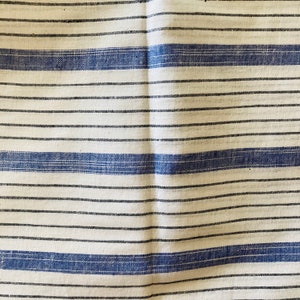 White Blue Cotton Hand woven Handspun Cotton Fabric Handloom Cotton Fabric Indian Cotton Fabric Fabric By the Yard Indian Fabric image 3
