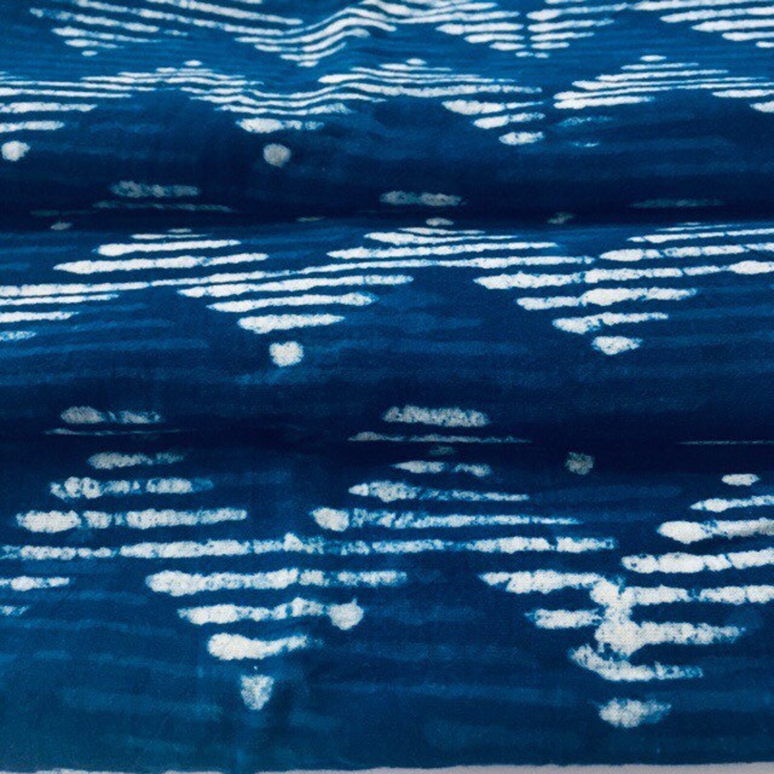 Indigo Block Print Cotton Fabric 45'' Width Indian Etsy