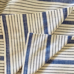 White Blue Cotton Hand woven Handspun Cotton Fabric Handloom Cotton Fabric Indian Cotton Fabric Fabric By the Yard Indian Fabric image 6