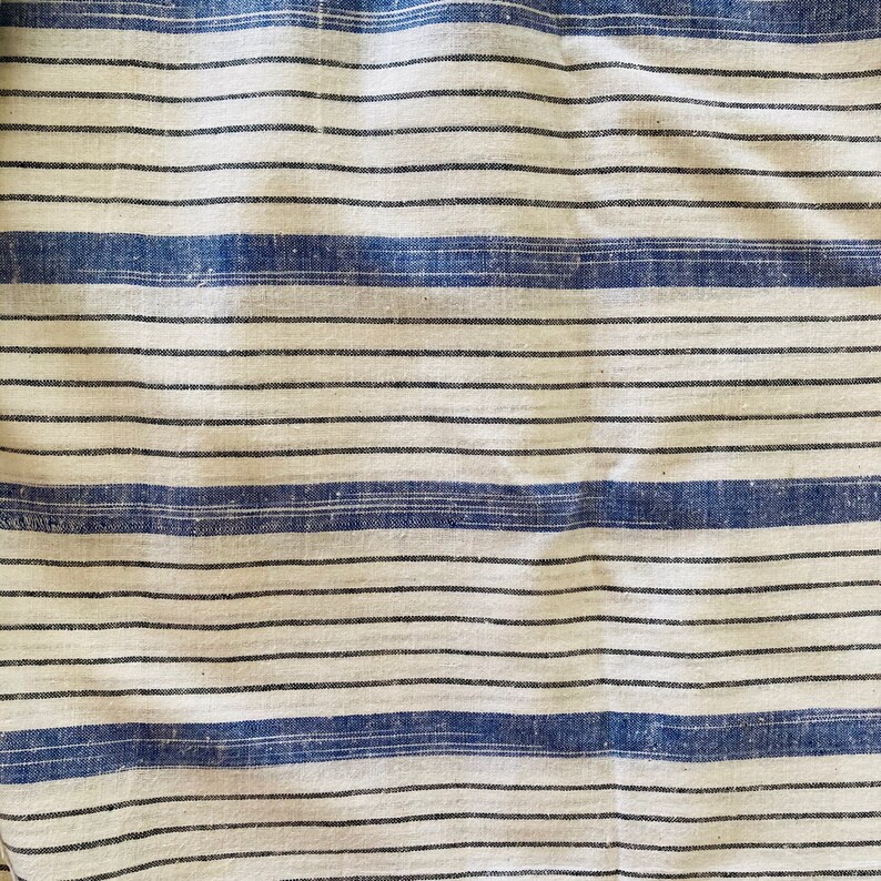 White Blue Cotton Hand woven Handspun Cotton Fabric Handloom Cotton Fabric Indian Cotton Fabric Fabric By the Yard Indian Fabric image 10