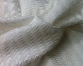 White Cotton fabric - Indian Fabric - Pintuck Fabric - Fabric by the yard - Handloom Cotton Fabric - 50'' Width - Handwoven Cotton