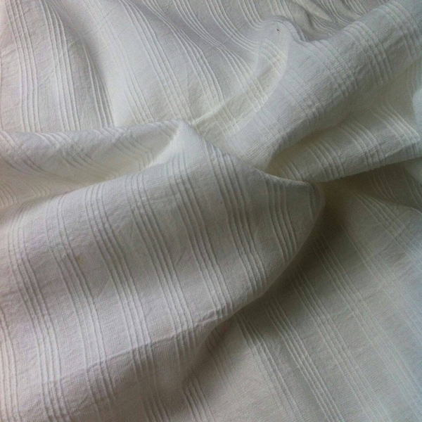 White Cotton fabric - Indian Fabric - Pintuck Fabric - Fabric by the yard - Handloom Cotton Fabric - 50'' Width - Handwoven Cotton