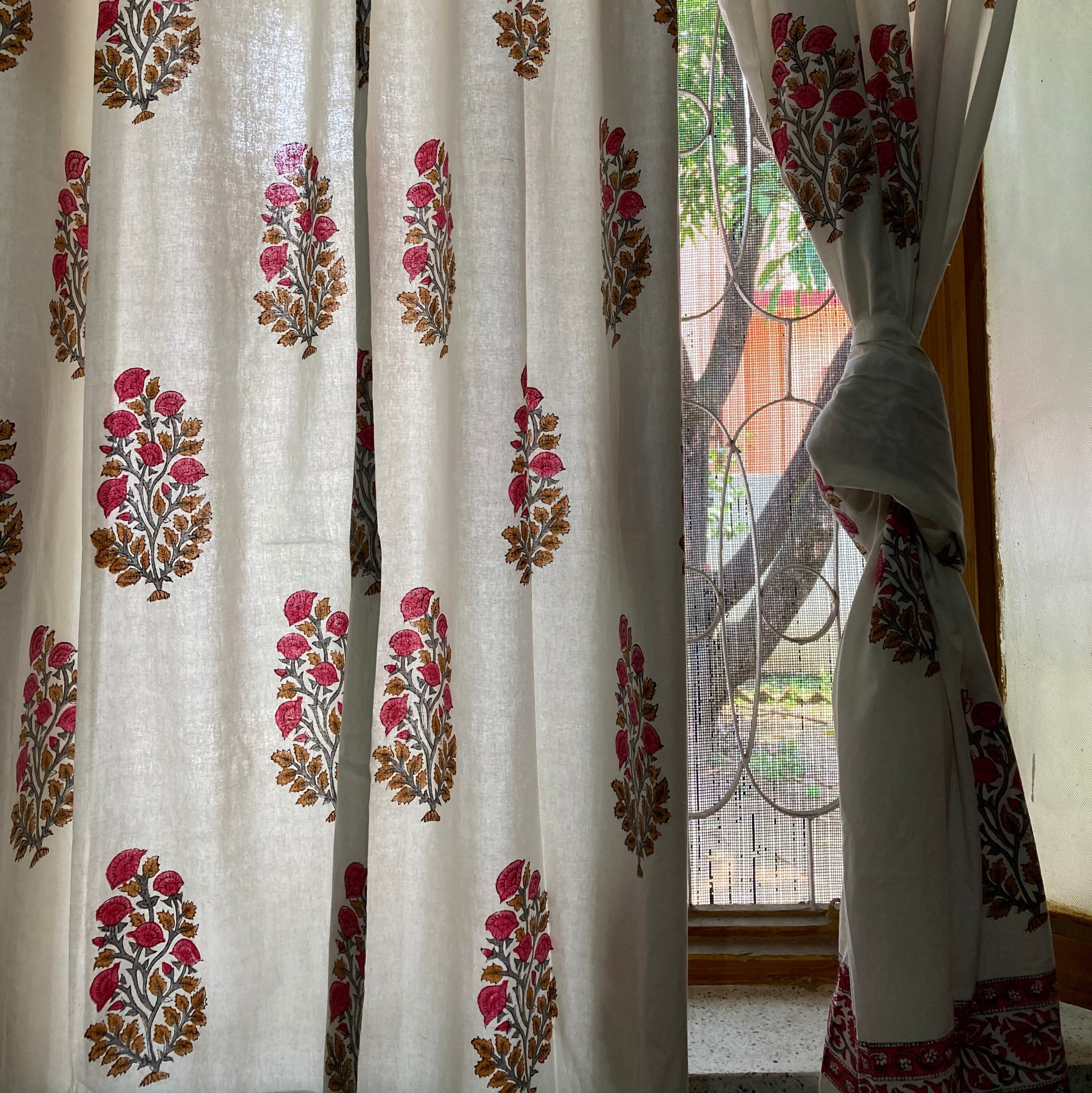 Block Print Cotton Curtain Cotton Drapes Summer Curtains Etsy UK