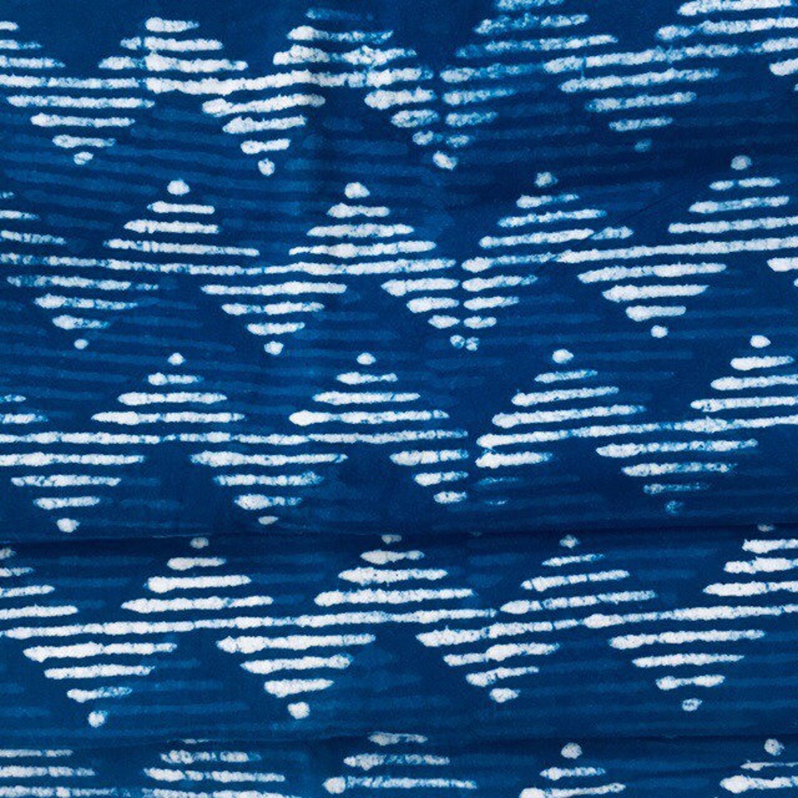 Indigo Block Print Cotton Fabric 45'' Width Indian Etsy