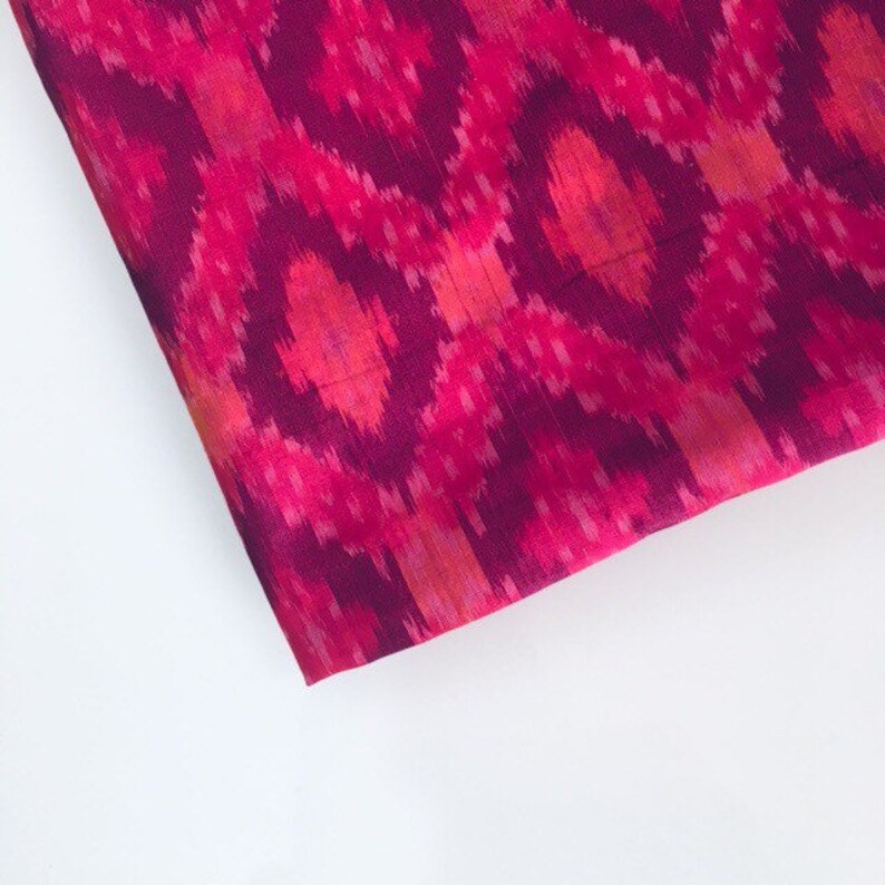 Fabric by the Yard 42/'/' Width Pink Ikat Pure Silk Fabric Indian Silk Fabric Dress Fabric Boho Fabric Indian Fabric