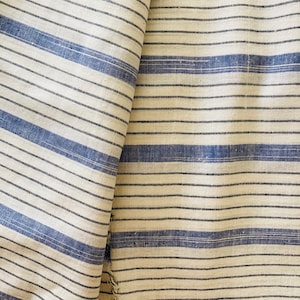 White Blue Cotton Hand woven Handspun Cotton Fabric Handloom Cotton Fabric Indian Cotton Fabric Fabric By the Yard Indian Fabric image 5